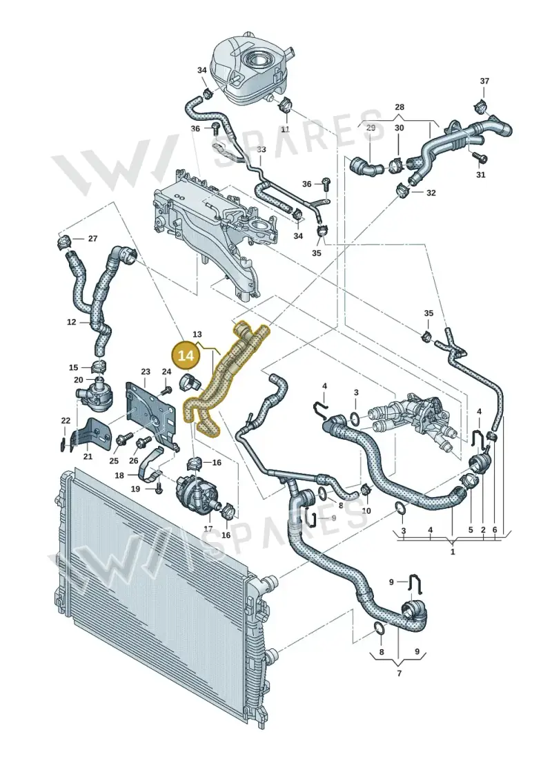 N10666802 — Volkswagen Caddy Maxi Kombi (2020-2024) diagram 2ka121500, position 14