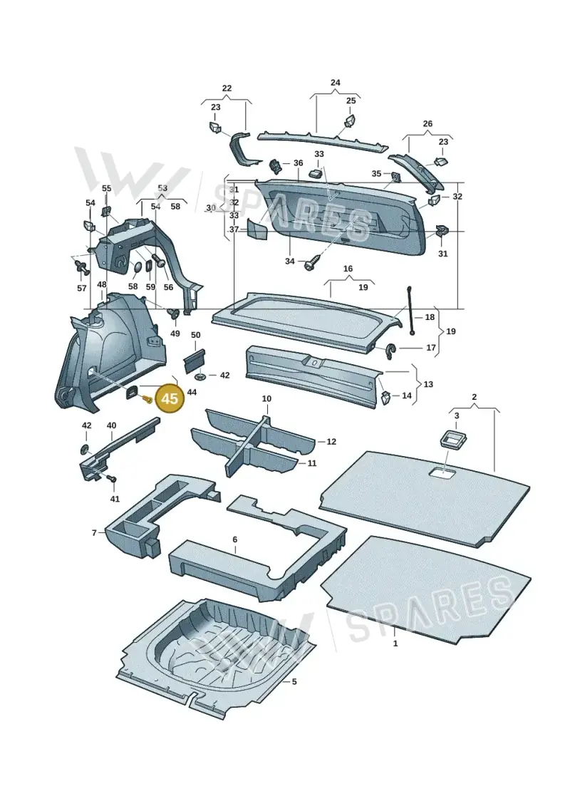 N10666901 — Volkswagen Golf 2.0 BlueMotion (2019-2024) diagram 5h0867080, position 45