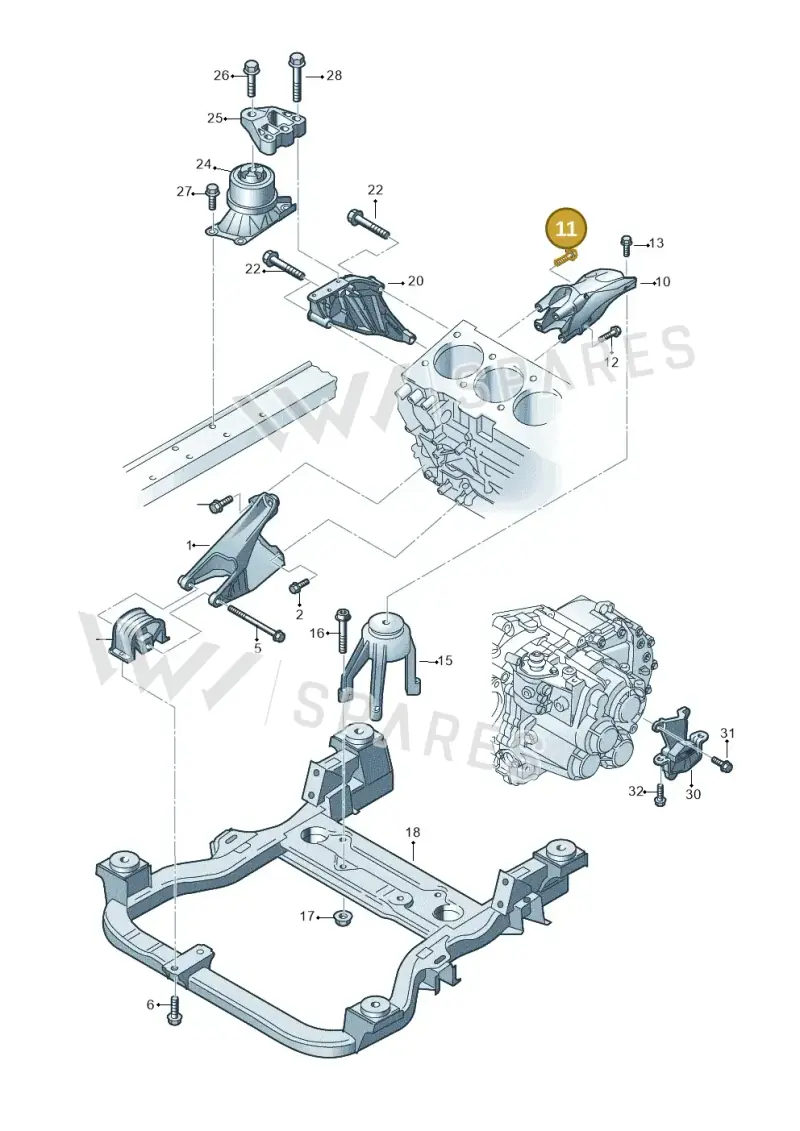 N10672702 — Volkswagen Caravelle (2015-2019) diagram 731199250, position 11