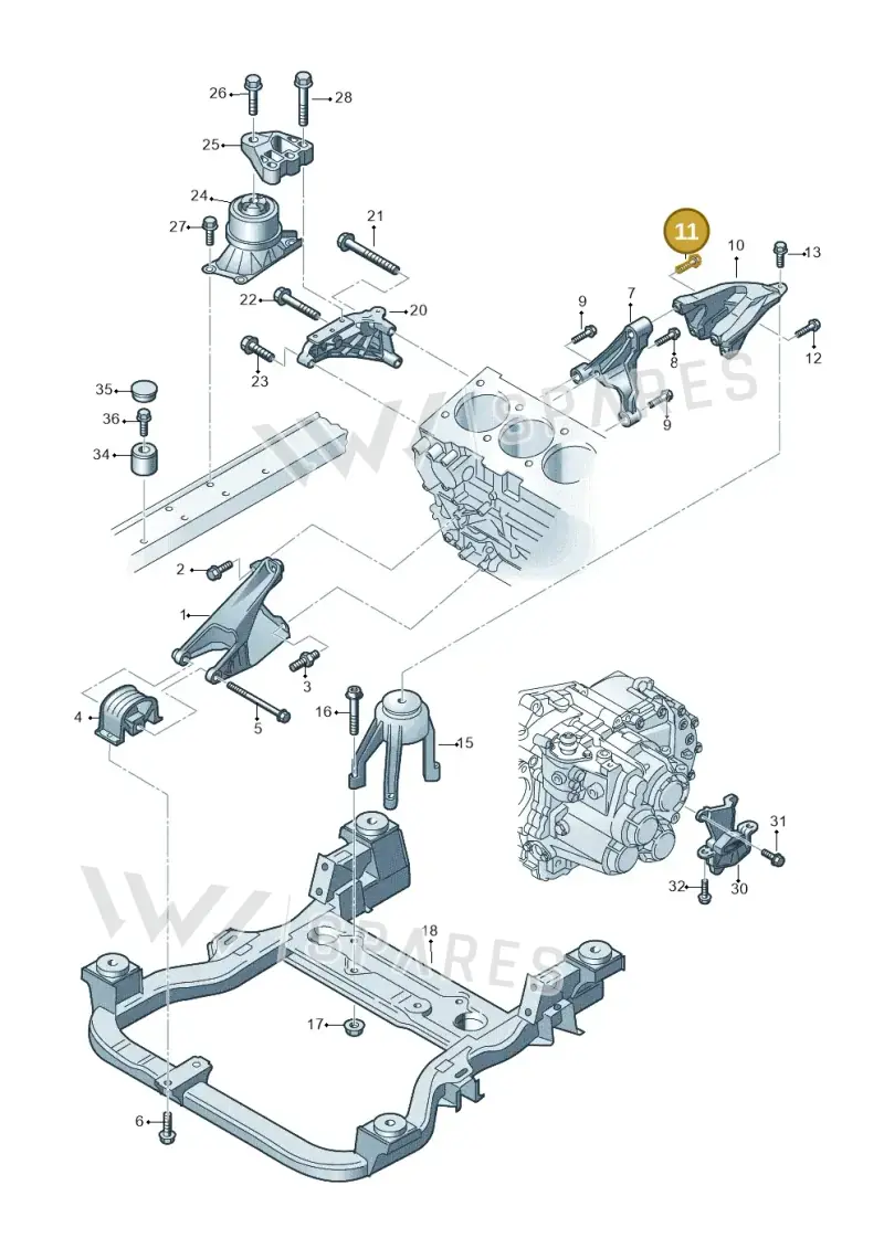 N10672702 — Volkswagen Caravelle (2015-2019) diagram 861199350, position 11