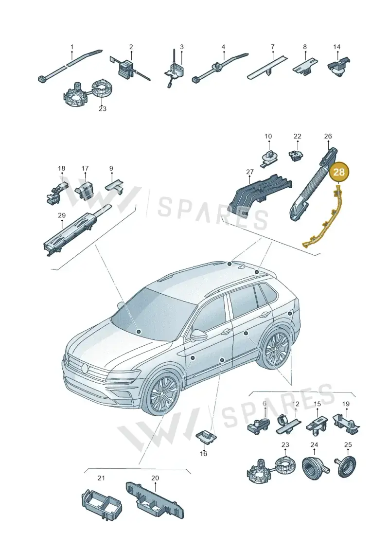 N10673601 — Volkswagen Tiguan (2016-2023) diagram 884971830, position 28