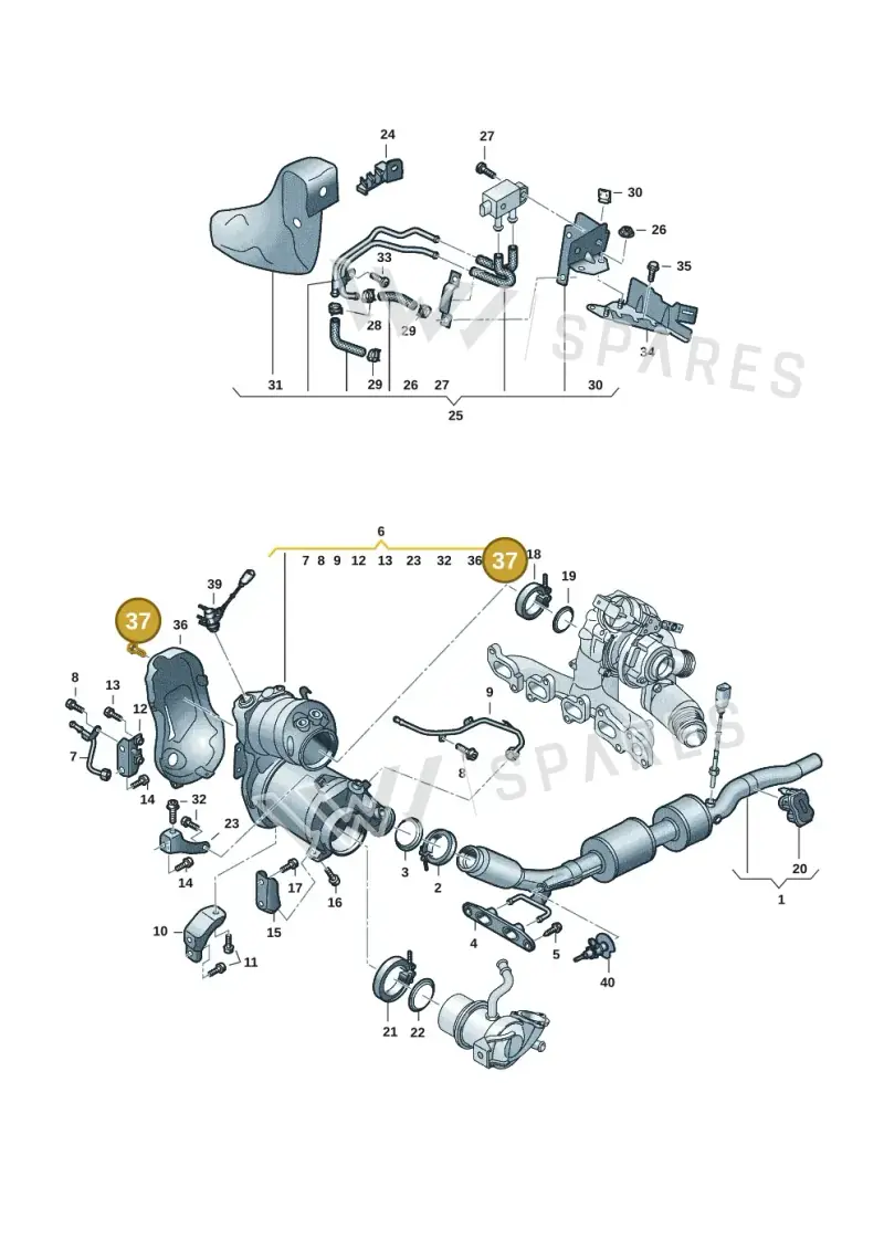 N10680301 — Volkswagen Golf 2.0 BlueMotion (2019-2024) diagram 2ka253050, position 37