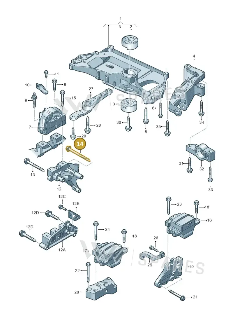 N10691501 — Volkswagen Golf Plus (2011-2014) diagram 649199200, position 14