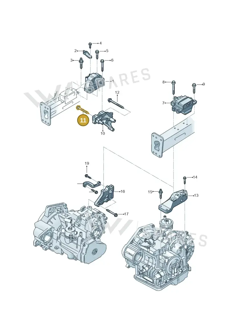 N10691501 — Volkswagen Jetta (2014-2017) diagram 801199270, position 11