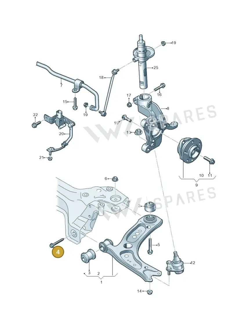 N10695901 — Volkswagen Golf 2.0 (2016-2020) diagram 746407000, position 4