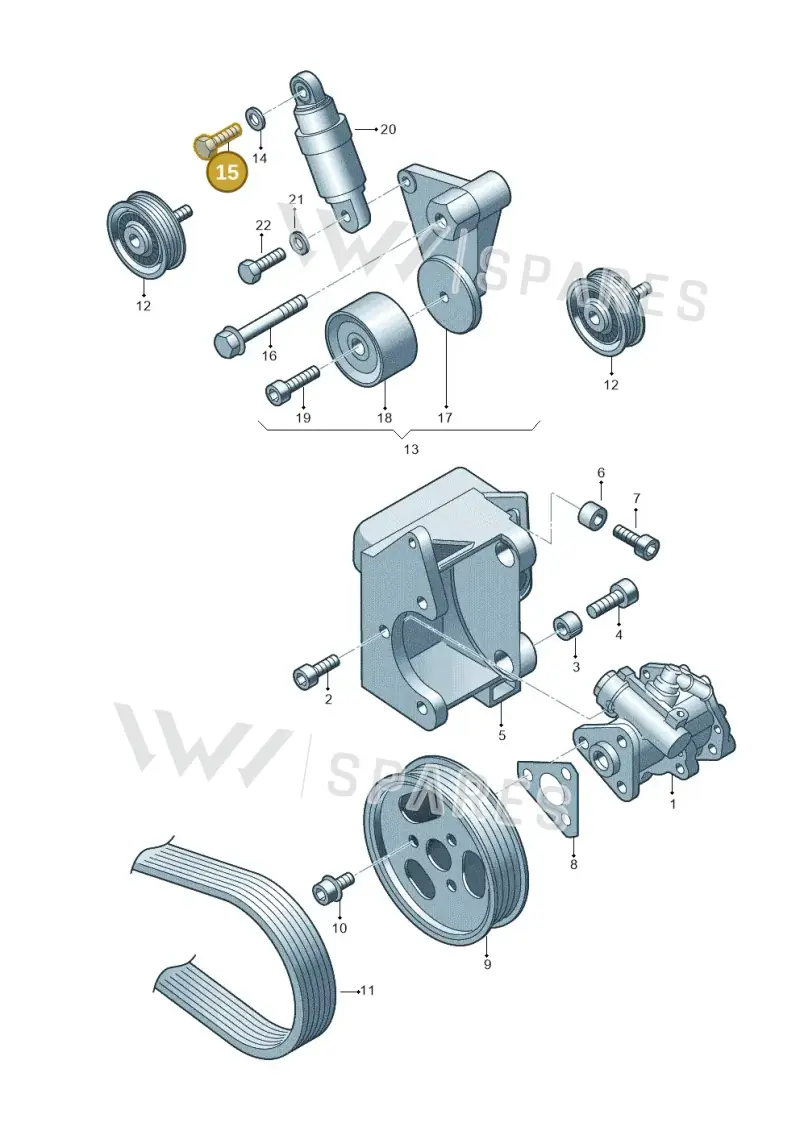 N10698301 — Volkswagen Phaeton 4motion (2010-2016) diagram 195145500, position 15