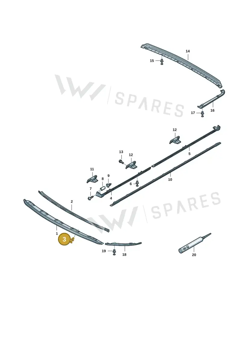 N10700901 — Volkswagen Transport. multivan (2019-2024) diagram 7ep804020, position 3