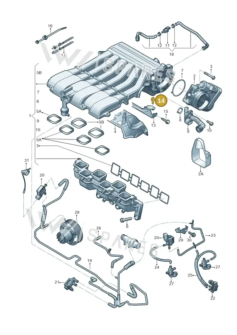 N10704501 — Volkswagen Touareg BlueMotion (2014-2018) diagram 787133750, position 14