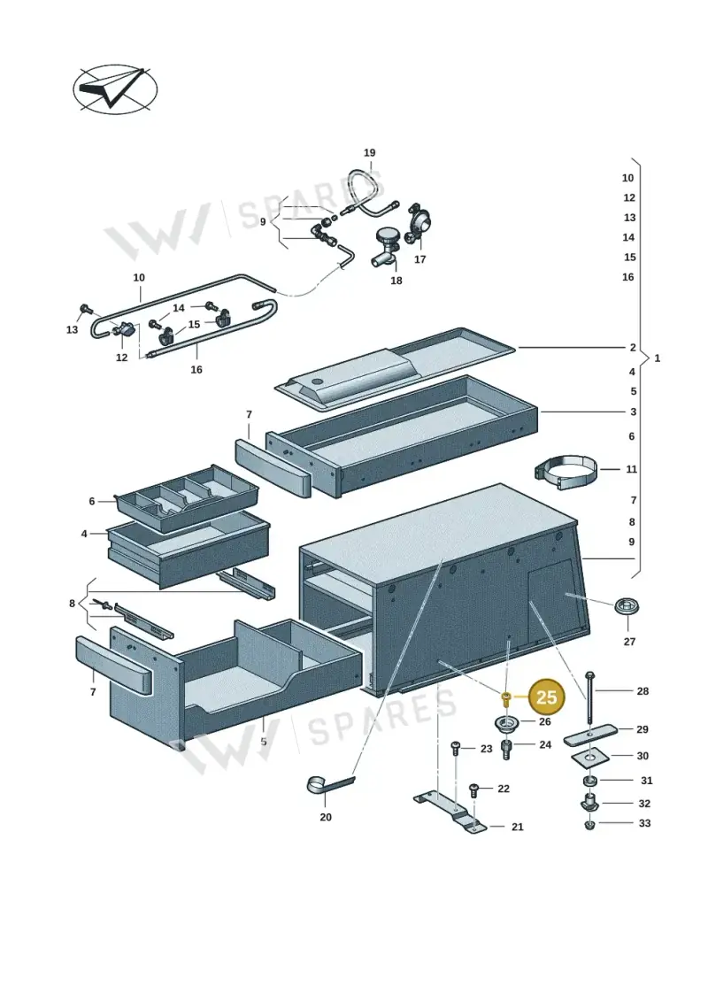 N10704601 — Volkswagen Caddy Maxi Kombi (2020-2024) diagram 2ka068000, position 25