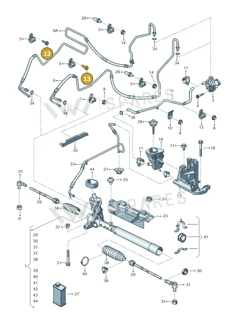 N10713501 — Volkswagen Jetta (2010-2014) diagram 692422100, position 13