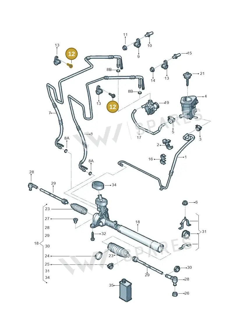 N10713501 — Volkswagen Jetta (2014-2017) diagram 789422020, position 12