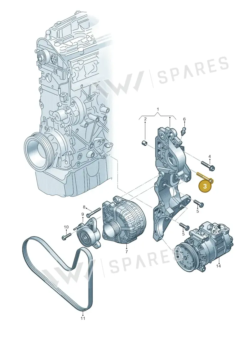 N10717801 — Volkswagen Caddy kombi (2015-2020) diagram 866903800, position 3
