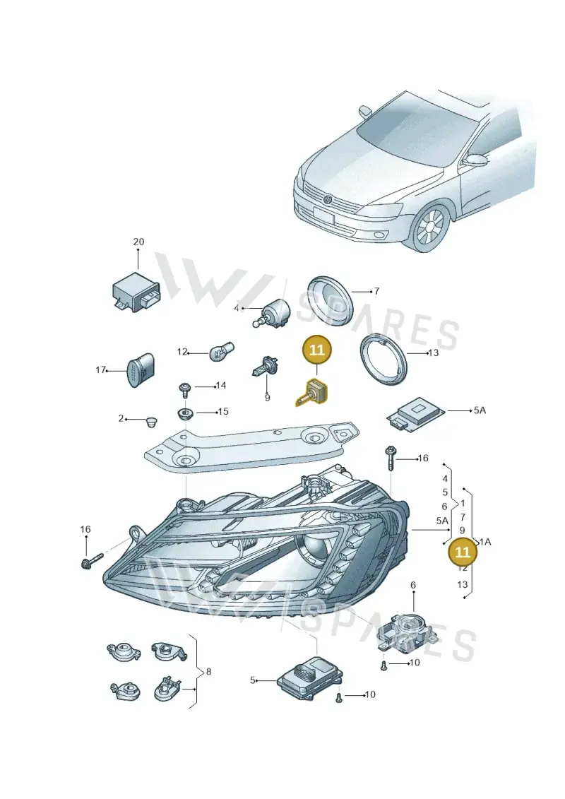 N10721805 — Volkswagen Jetta 1.6 (2014-2018) diagram 692941100, position 11