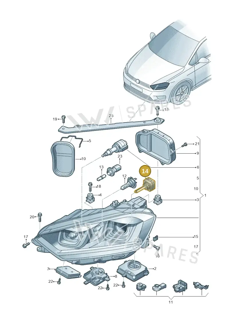 N10721805 — Volkswagen Golf Sportsvan 1.6 (2014-2020) diagram 780941200, position 14