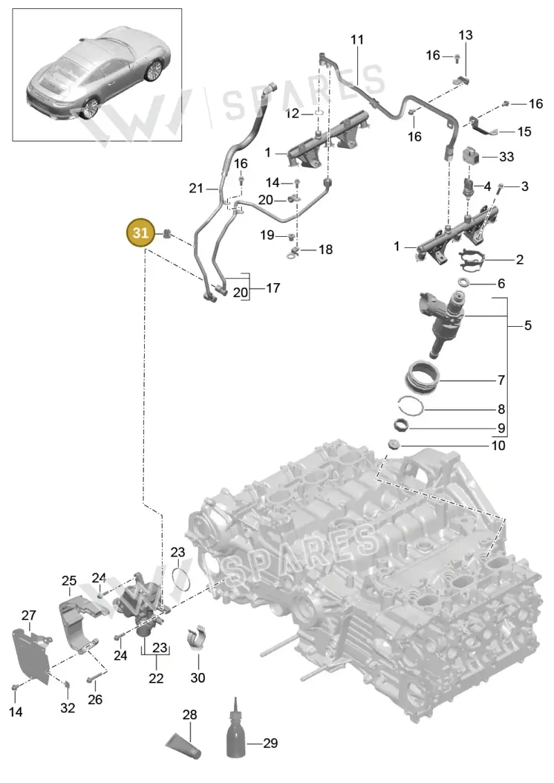 N10722401 — Porsche GT2 RS Clubsport (2013-2020) diagram p42107005, position 31