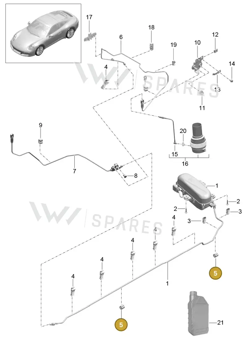 N10722401 — Porsche 911 (2016-2019) diagram p47402003, position 5
