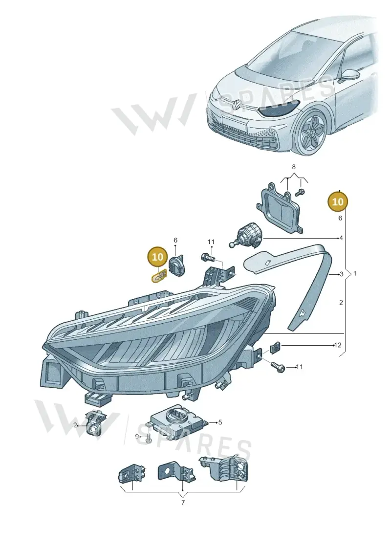 N10724401 — Volkswagen ID.3 Pro (2019-2024) diagram 10a941000, position 10