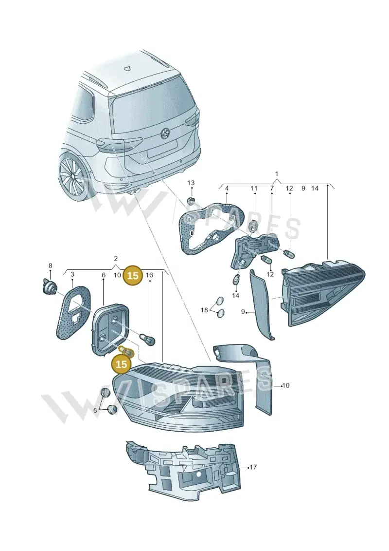 N10724401 — Volkswagen Touran 2,0 BlueMotion (2015-2024) diagram 869945000, position 15
