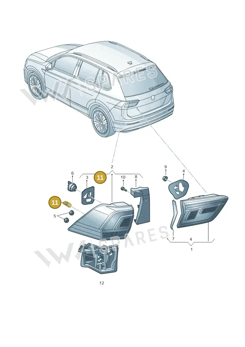 N10724401 — Volkswagen Tiguan 2.0 4Motion (2017-2024) diagram 884945000, position 11
