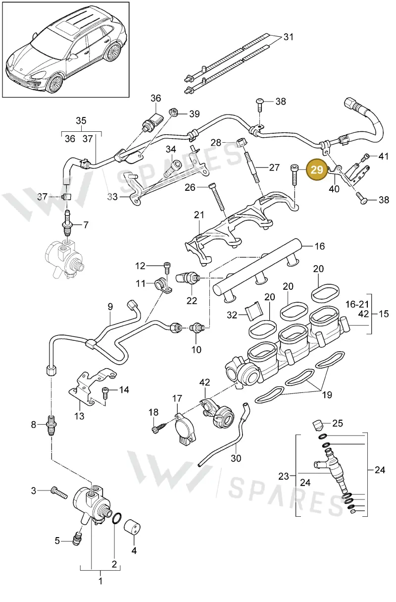 N10731401 — Porsche Cayenne (2010-2018) diagram p37107040, position 29