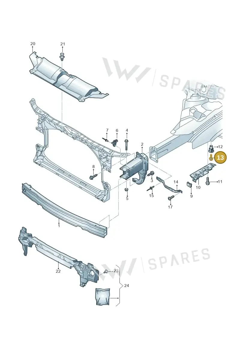 N10731701 — Audi A6 Avant (2012-2018) diagram 738807000, position 13