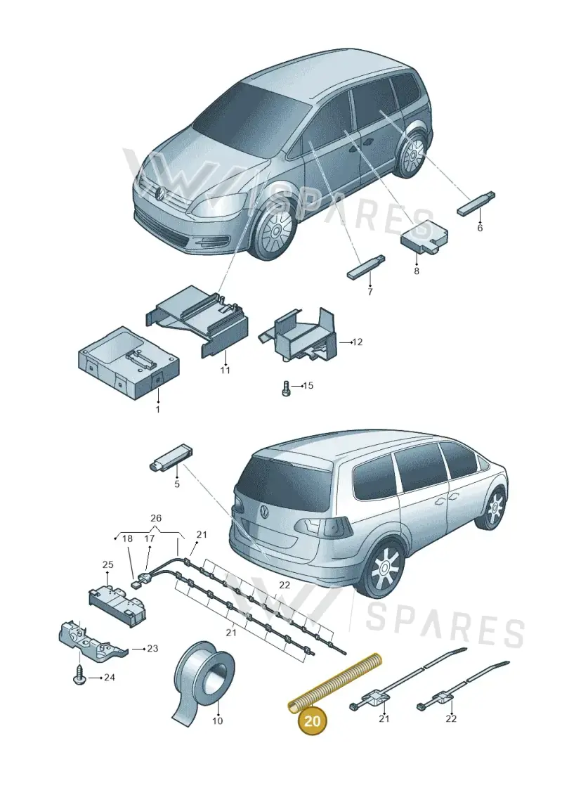 N10732501 — Volkswagen Sharan (2015-2022) diagram 689909000, position 20