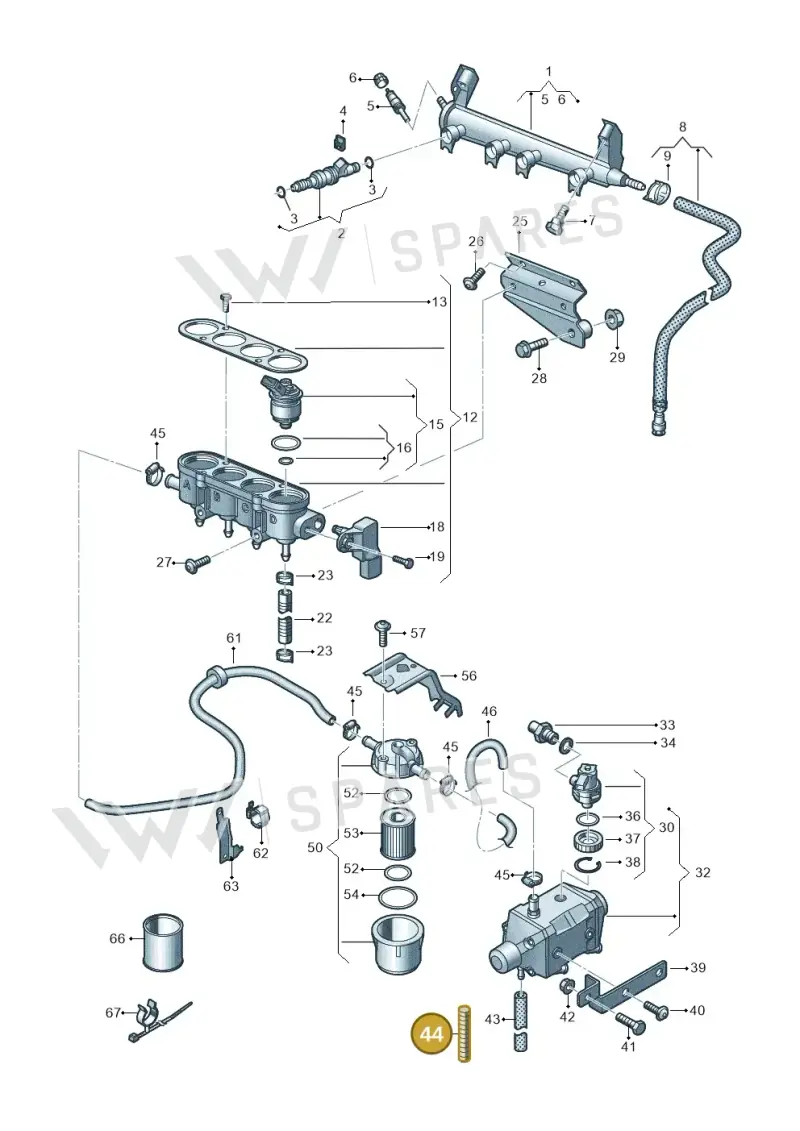 N10732701 — Volkswagen Golf Plus (2011-2014) diagram 649133440, position 44