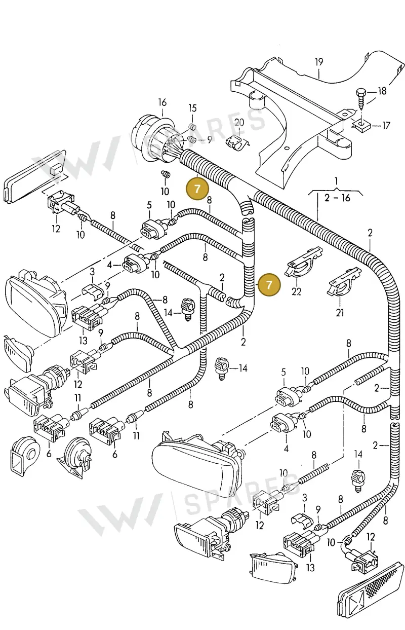 N10732901 — Volkswagen Golf Cabrio "USA","MEX"96>99 (1995-1998) diagram 146971120, position 7