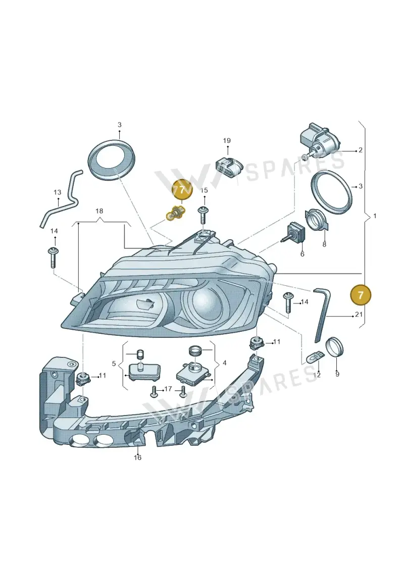 N10733101 — Audi RS3 Sportback (2011-2012) diagram 642941100, position 7