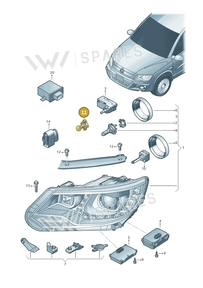 N10733101 — Volkswagen Tiguan (2011-2018) diagram 719941300, position 11