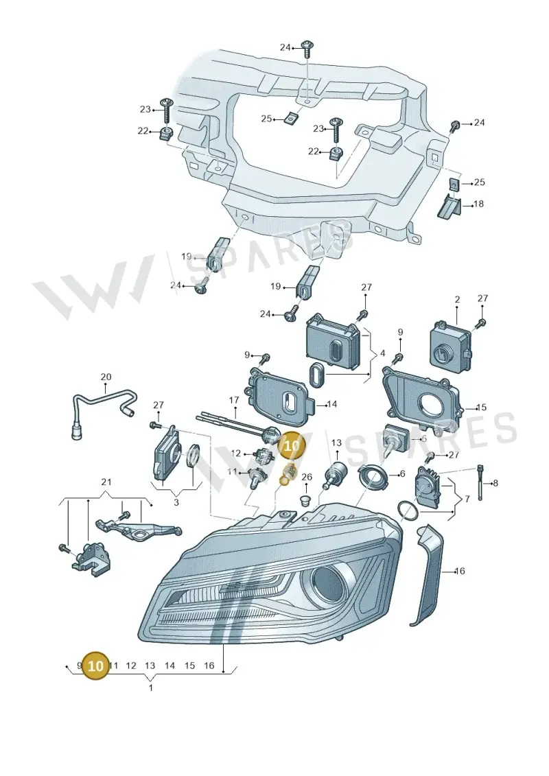 N10733101 — Audi A8 (2013-2018) diagram 771941050, position 10