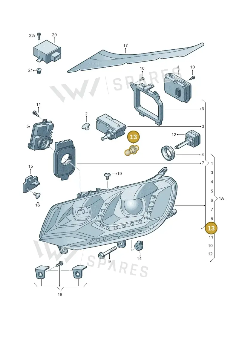 N10733102 — Volkswagen Touareg (2010-2012) diagram 693941200, position 13
