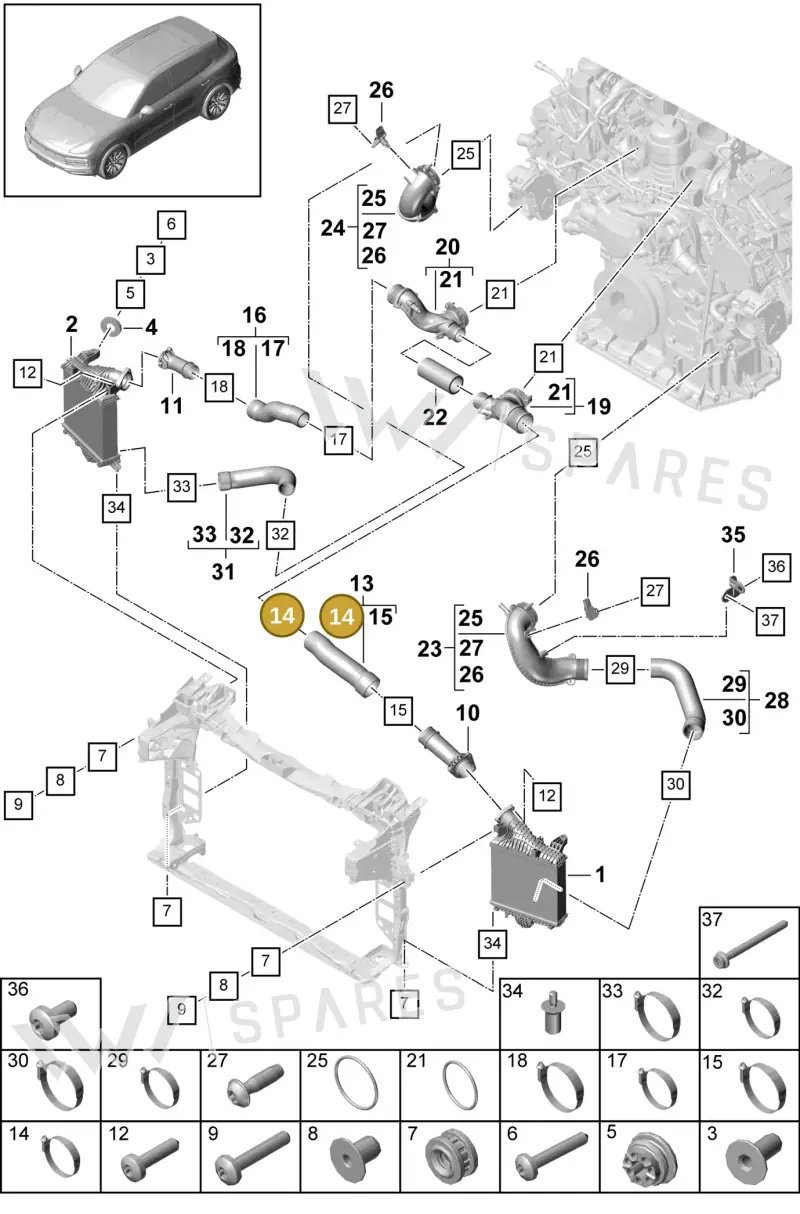 N10735601 — Porsche Cayenne (2017-2023) diagram p51107060, position 14