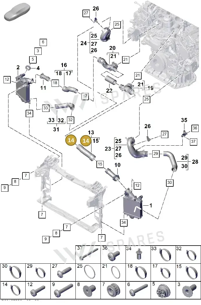 N10735601 — Porsche Cayenne Coupe (2023-2023) diagram p60107220, position 14