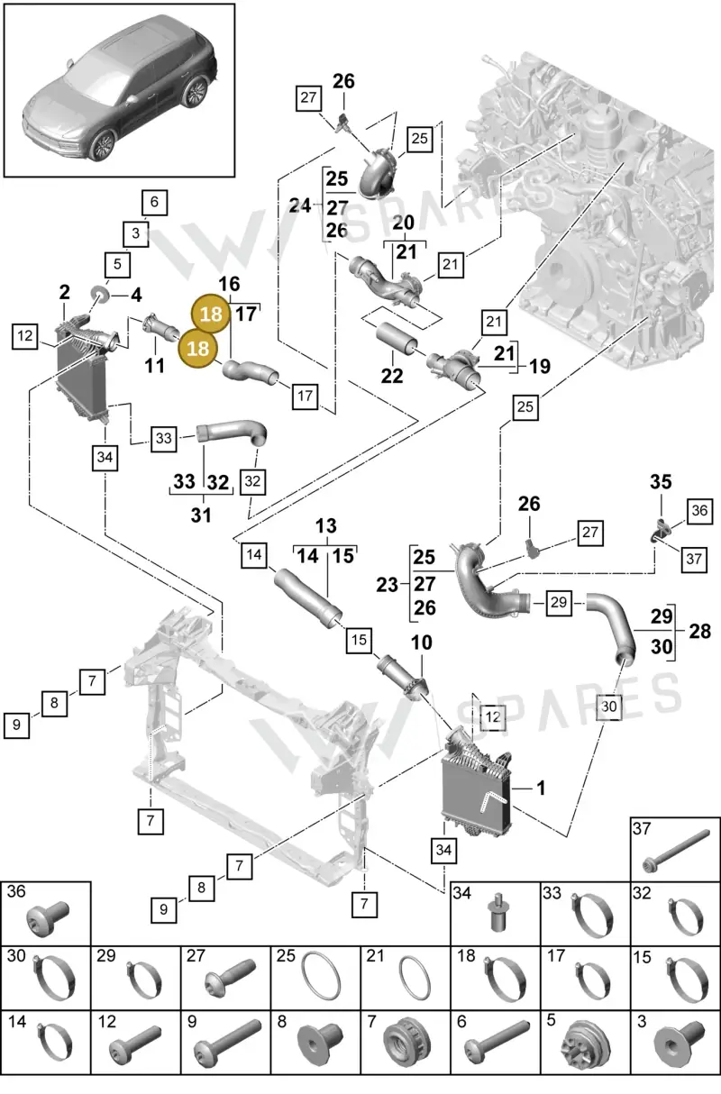 N10735801 — Porsche Cayenne (2017-2023) diagram p51107060, position 18
