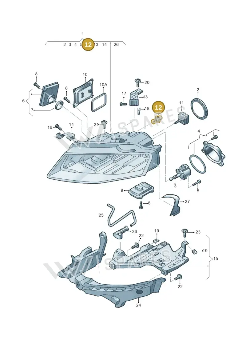 N10737401 — Audi A4 Av. Allroad (2008-2016) diagram 636941100, position 12