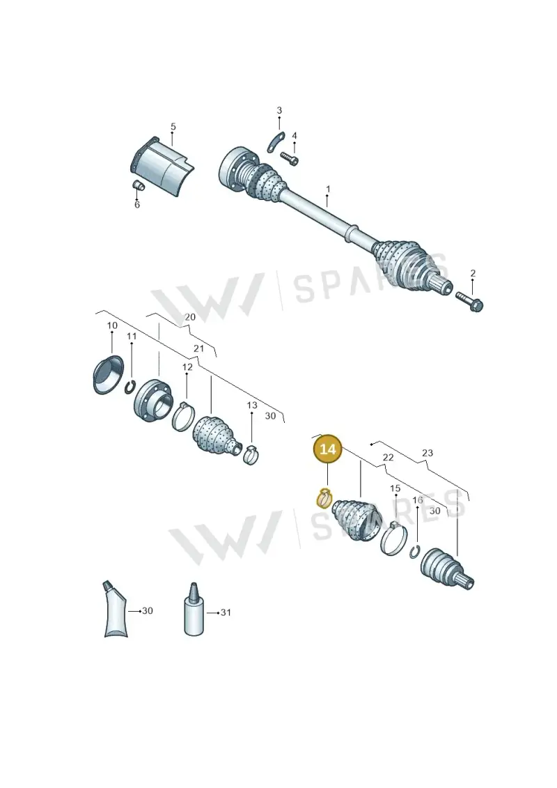 N10740201 — Volkswagen Golf 1.4 BlueMotion (2014-2017) diagram 746407500, position 14