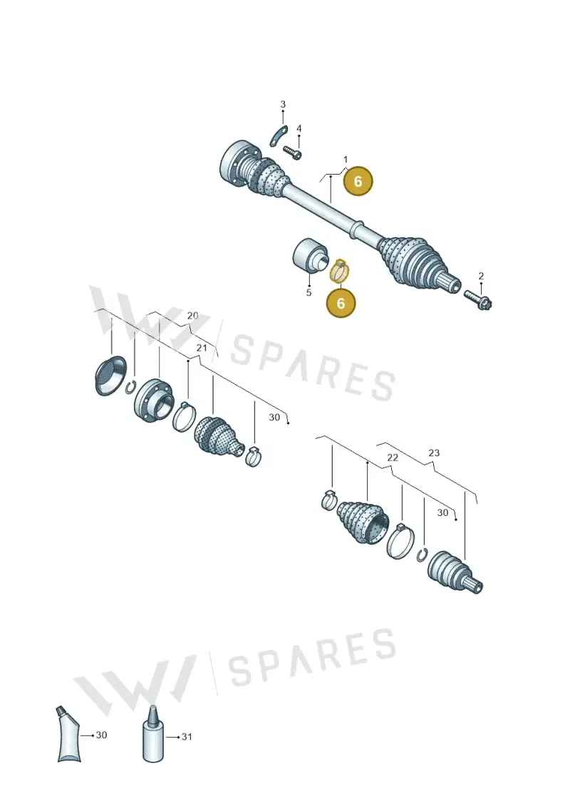 N10740401 — Volkswagen E-Golf (2014-2021) diagram 774407200, position 6
