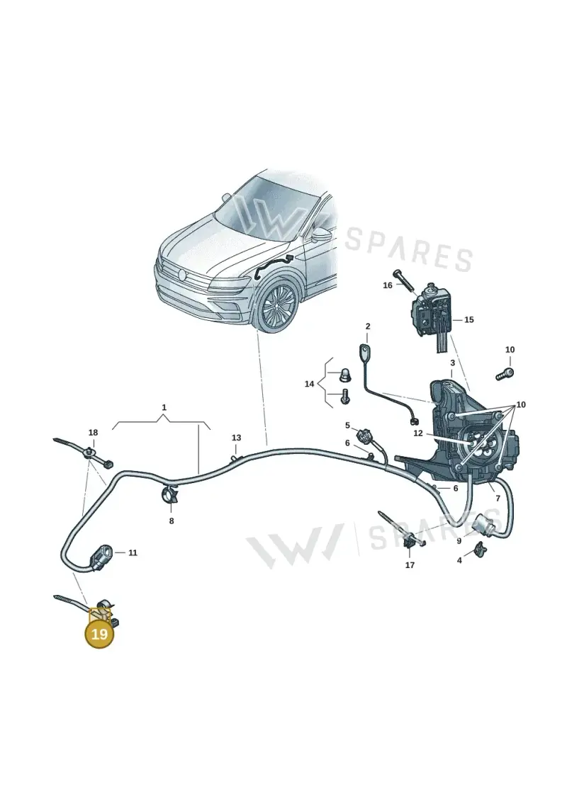 N10741601 — Volkswagen Tiguan 2.0 4Motion (2016-2024) diagram 884970002, position 19