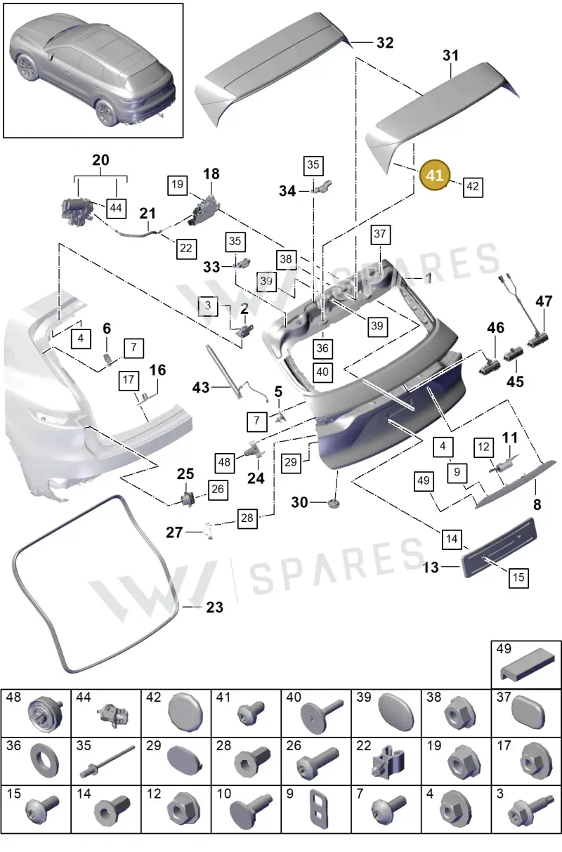 N10747401 — Porsche Cayenne (2017-2023) diagram p51803005, position 41