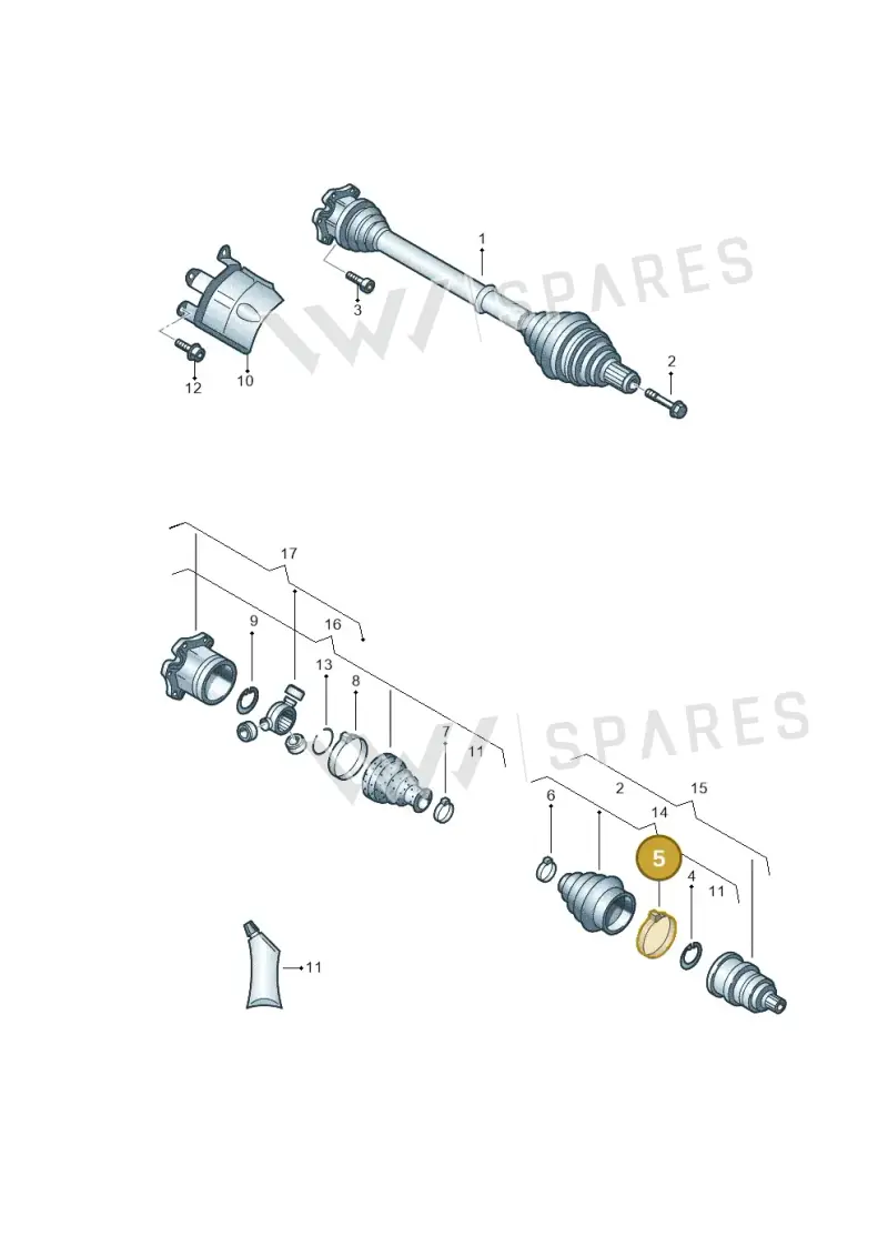 N10750201 — Audi Q5 qu. 2.0 TDI (2012-2017) diagram 454407270, position 5