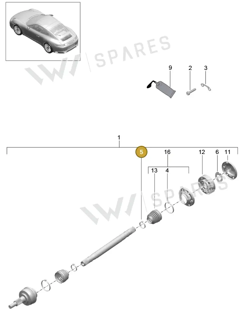 N10753401 — Porsche 911 (2016-2019) diagram p47501005, position 5