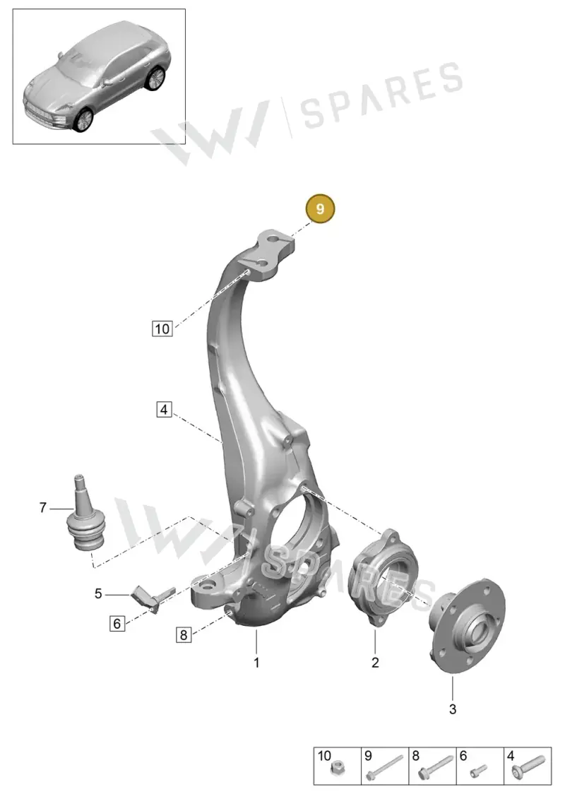 N10770901 — Porsche Macan (2018-2022) diagram p52401020, position 9