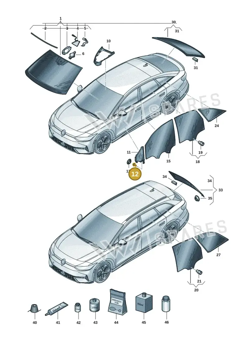 N10786201 — Volkswagen ID.7 Limousine Pro (2023-) diagram 14b845000, position 12