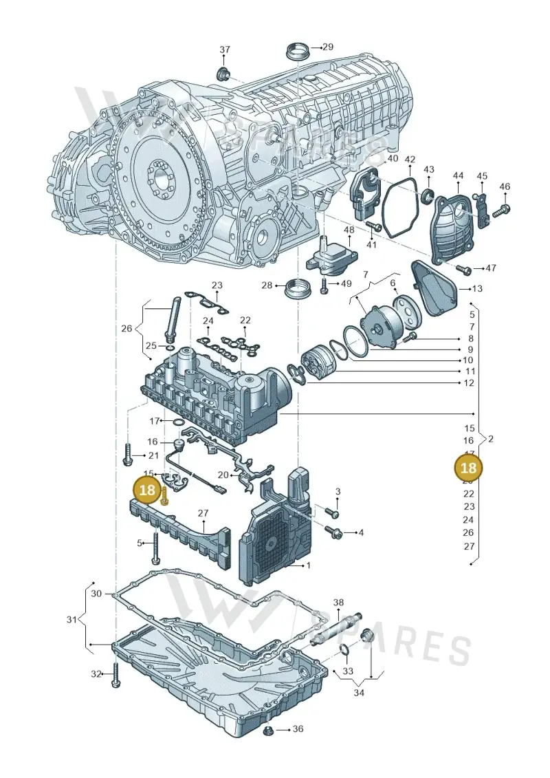 N10787601 — Volkswagen Phideon (2016-2023) diagram 251325400, position 18