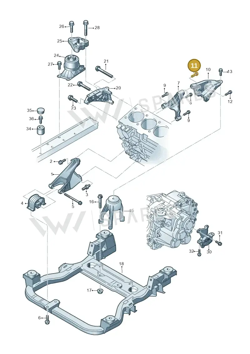 N10799201 — Volkswagen Caravelle (2015-2019) diagram 861199350, position 11