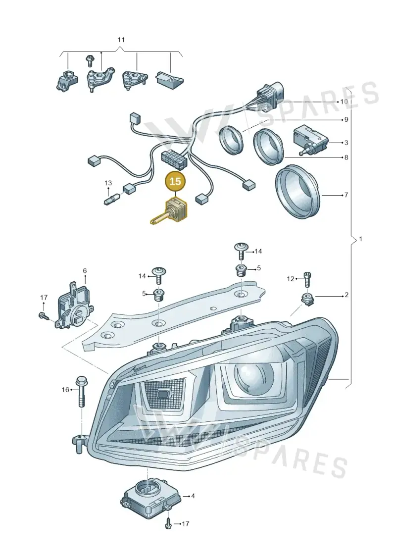 N10815201 — Volkswagen Caddy kombi (2015-2020) diagram 866941200, position 15