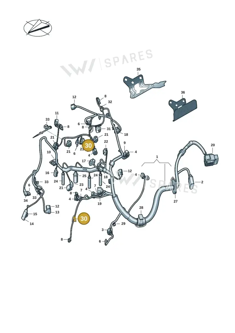 N10816301 — Volkswagen Transport. multivan (2019-2024) diagram 7em971007, position 30