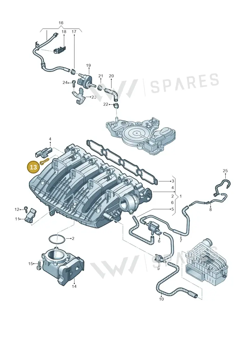 N10865901 — Volkswagen Golf 2.0 BlueMotion (2019-2024) diagram 813133090, position 13