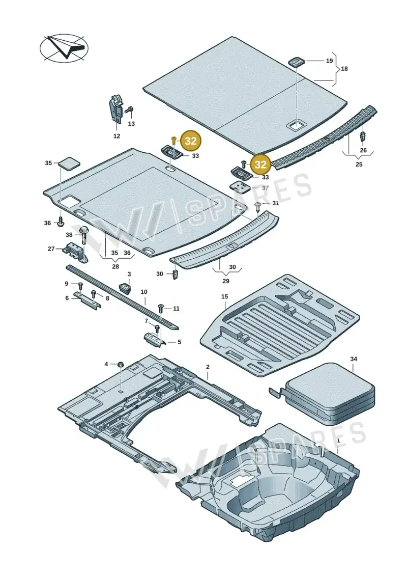 N10873001 — Audi A6 (2018-2025) diagram 430863091, position 32